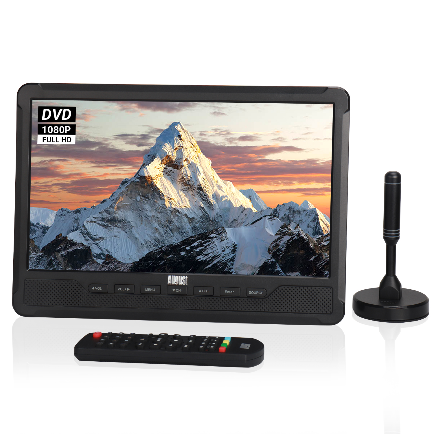 Televisor con reproductor de DVD integrado para coche, dormitorio y cocina